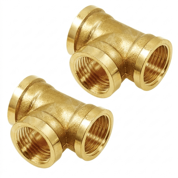 threaded brass tees
