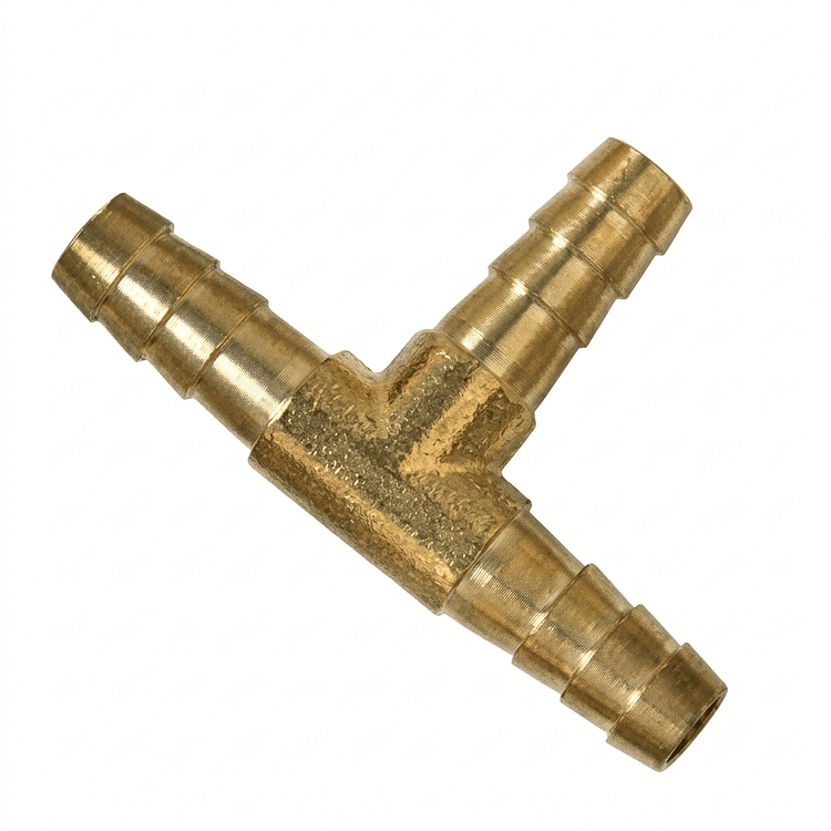 straight brass tee